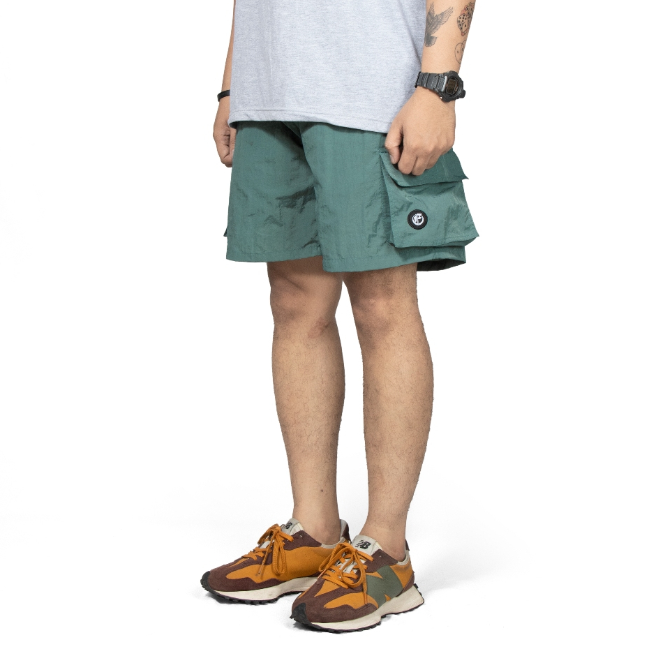 Roofwell - Devcon Sage | Crinkle Shortpants | Celana Crinkle Pendek | Celana Cargo Pendek | Boardshort | Celana Santai Unisex |