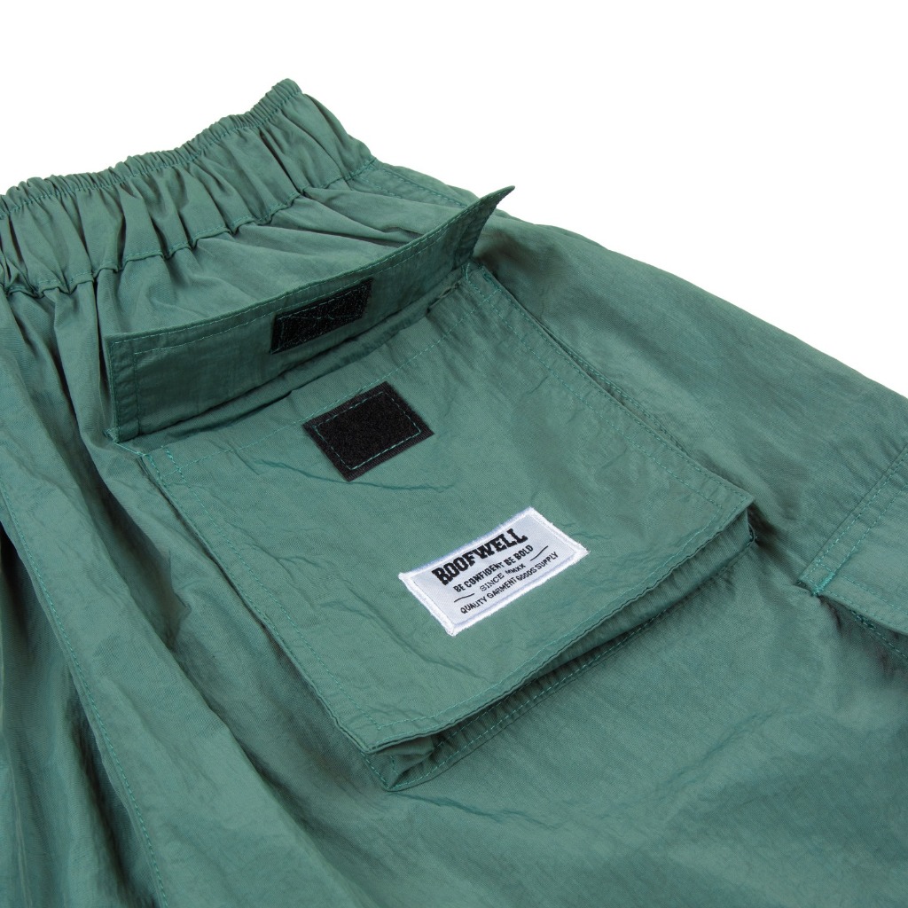 Roofwell - Devcon Sage | Crinkle Shortpants | Celana Crinkle Pendek | Celana Cargo Pendek | Boardshort | Celana Santai Unisex |