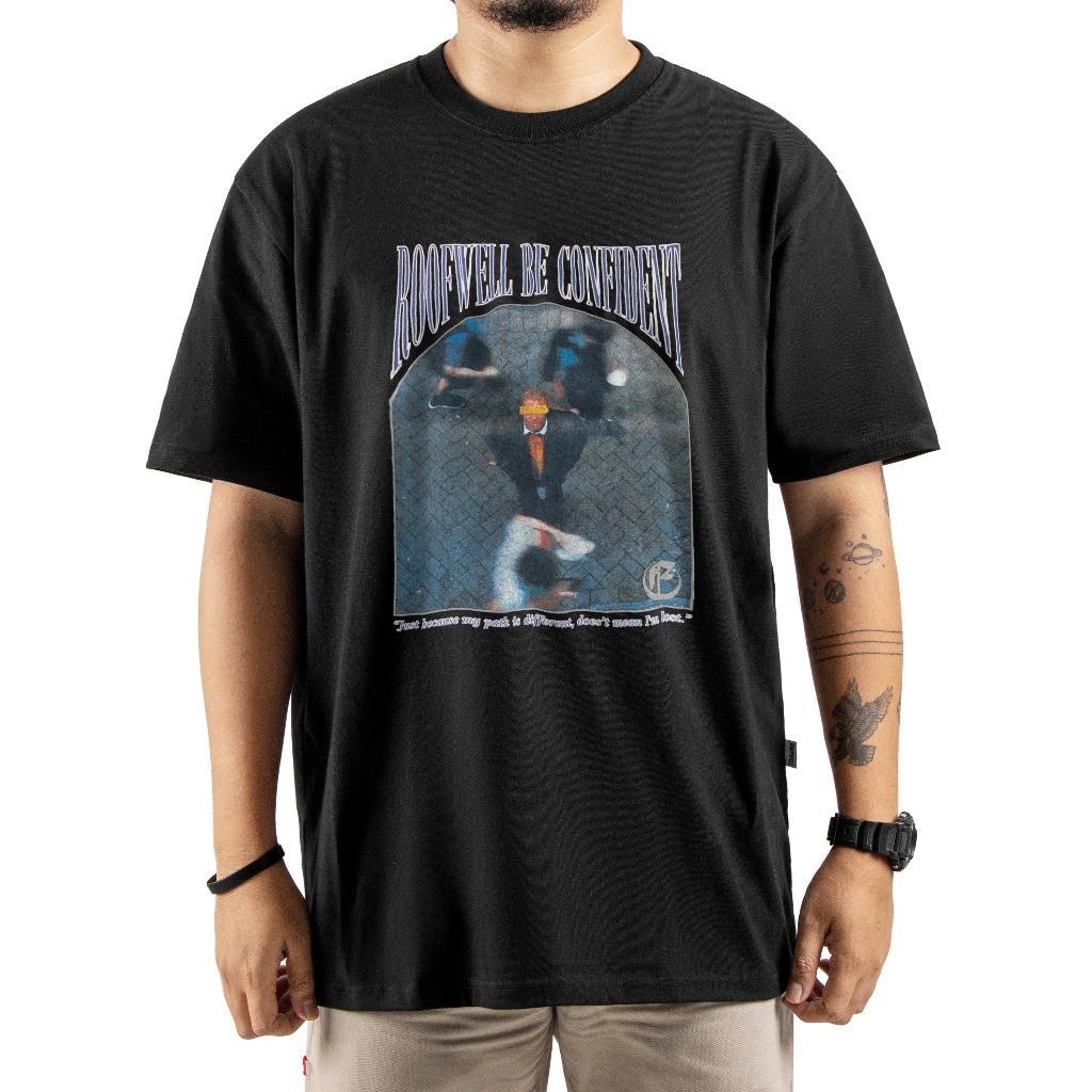 Roofwell - Identity Black - Tshirt Heavyweight 16s Oversize Unisex