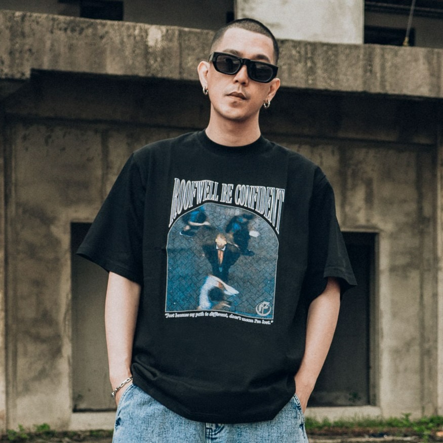 Roofwell - Identity Black - Tshirt Heavyweight 16s Oversize Unisex