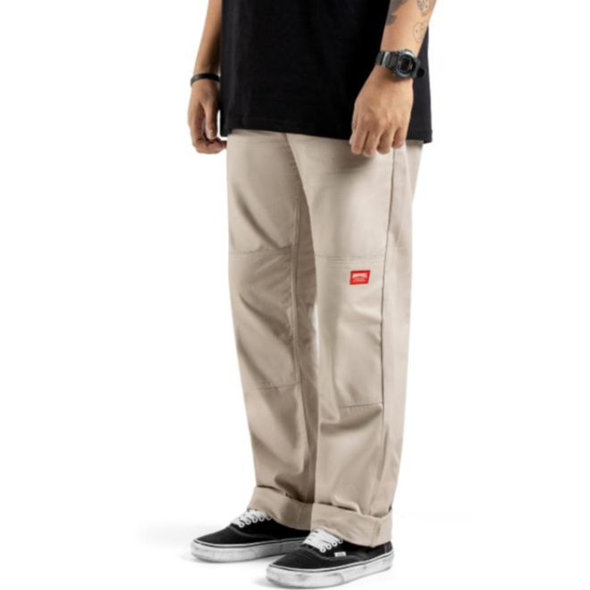 Roofwell - Xabi Cream | Double Knee | Celana Chino Panjang | Double Knee Pants | Celana Chino Double Knee Twill Unisex |