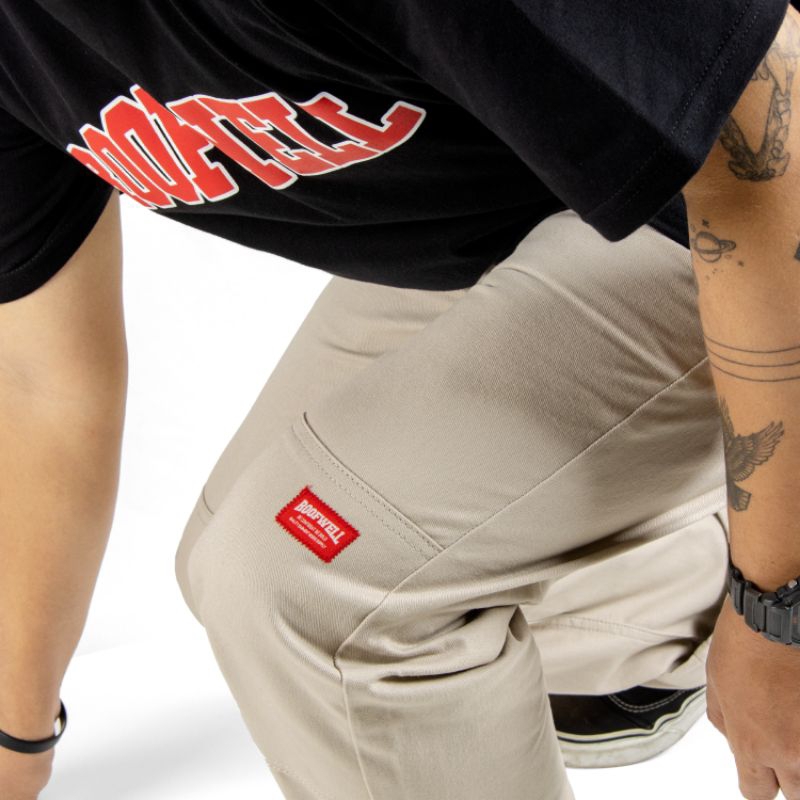 Roofwell - Xabi Cream | Double Knee | Celana Chino Panjang | Double Knee Pants | Celana Chino Double Knee Twill Unisex |