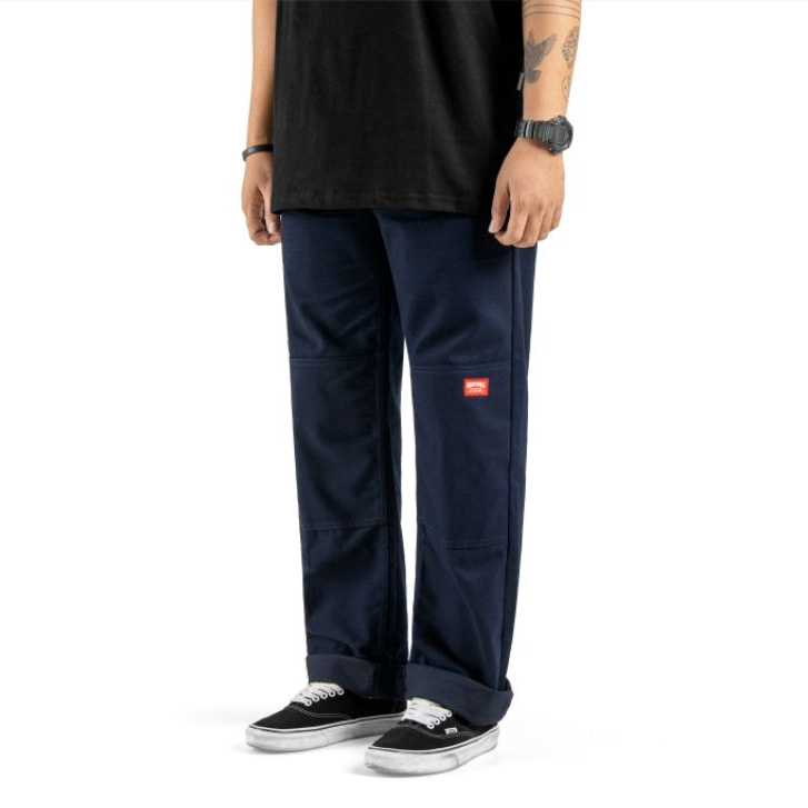 Roofwell - Xabi Navy | Double Knee | Celana Chino Panjang | Double Knee Pants | Celana Chino Double Knee Twill Unisex |