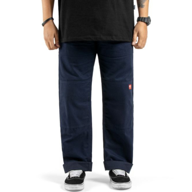 Roofwell - Xabi Navy | Double Knee | Celana Chino Panjang | Double Knee Pants | Celana Chino Double Knee Twill Unisex |