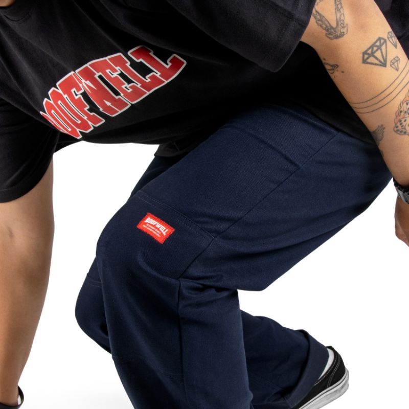 Roofwell - Xabi Navy | Double Knee | Celana Chino Panjang | Double Knee Pants | Celana Chino Double Knee Twill Unisex |