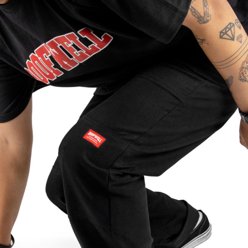 Roofwell - Xabi Black | Double Knee | Celana Chino Panjang | Double Knee Pants | Celana Double Knee Twill Unisex |