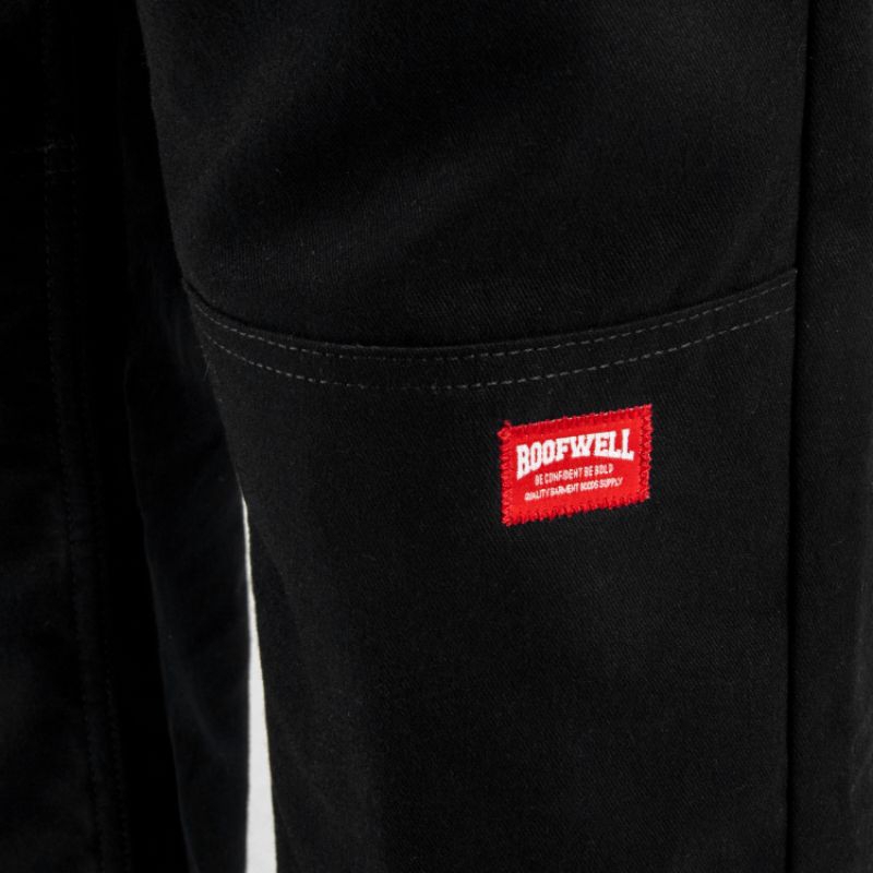 Roofwell - Xabi Black | Double Knee | Celana Chino Panjang | Double Knee Pants | Celana Double Knee Twill Unisex |