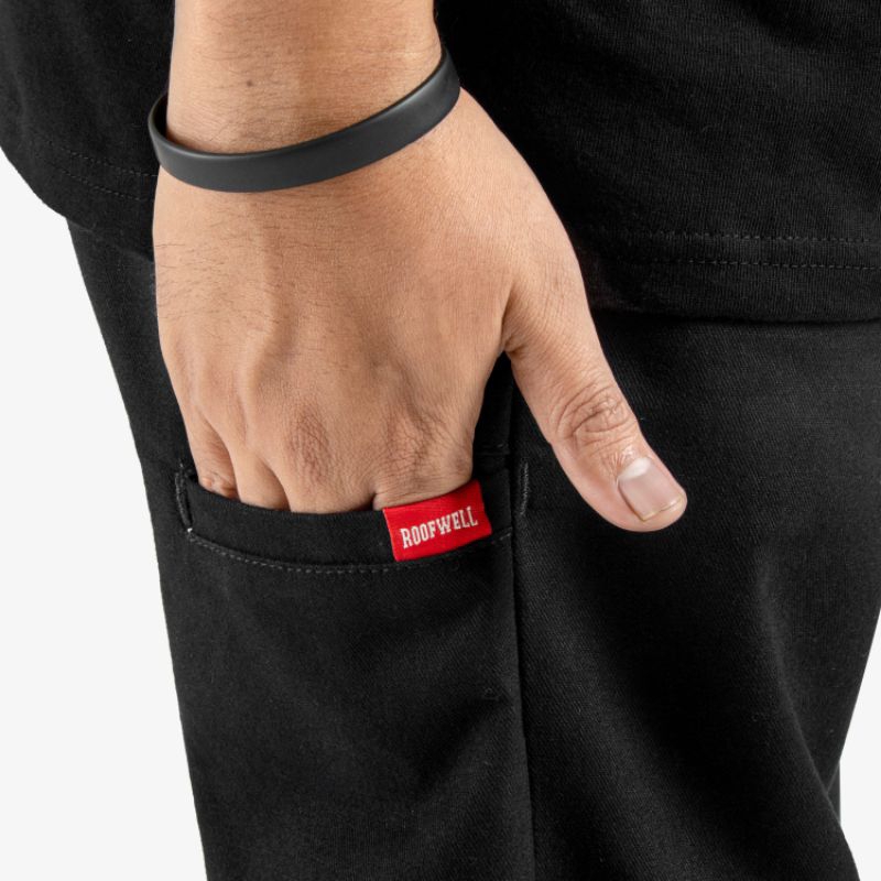 Roofwell - Xabi Black | Double Knee | Celana Chino Panjang | Double Knee Pants | Celana Double Knee Twill Unisex |