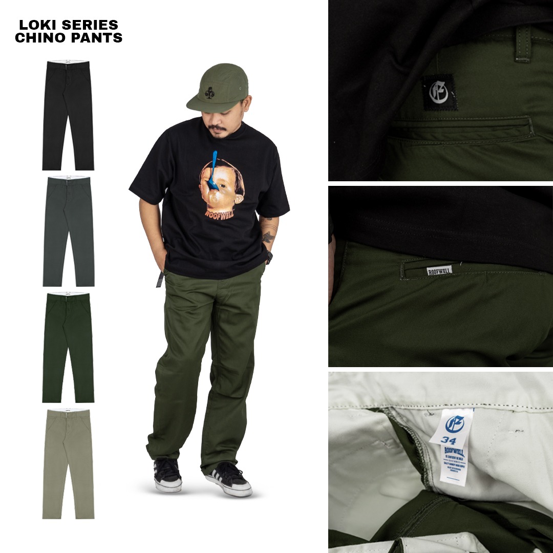 Roofwell - Loki Series - Chino Straight Fit ( DRILL MATERIAL )