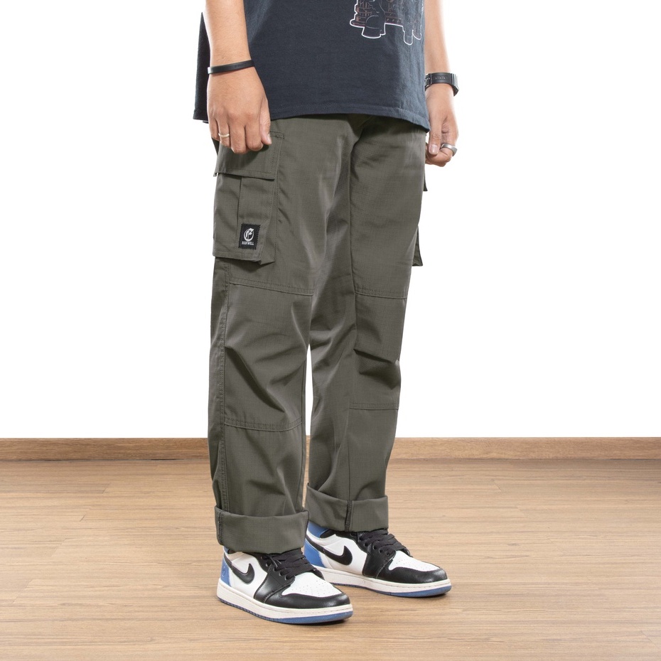 ROOFWELL - COMBAT OLIVE | CELANA PANJANG RIPSTOP | CELANA CARGO PANJANG | CARGO PANTS | CARGO PRIA | CELANA PRIA | CELANA GUNUNG HIJAU