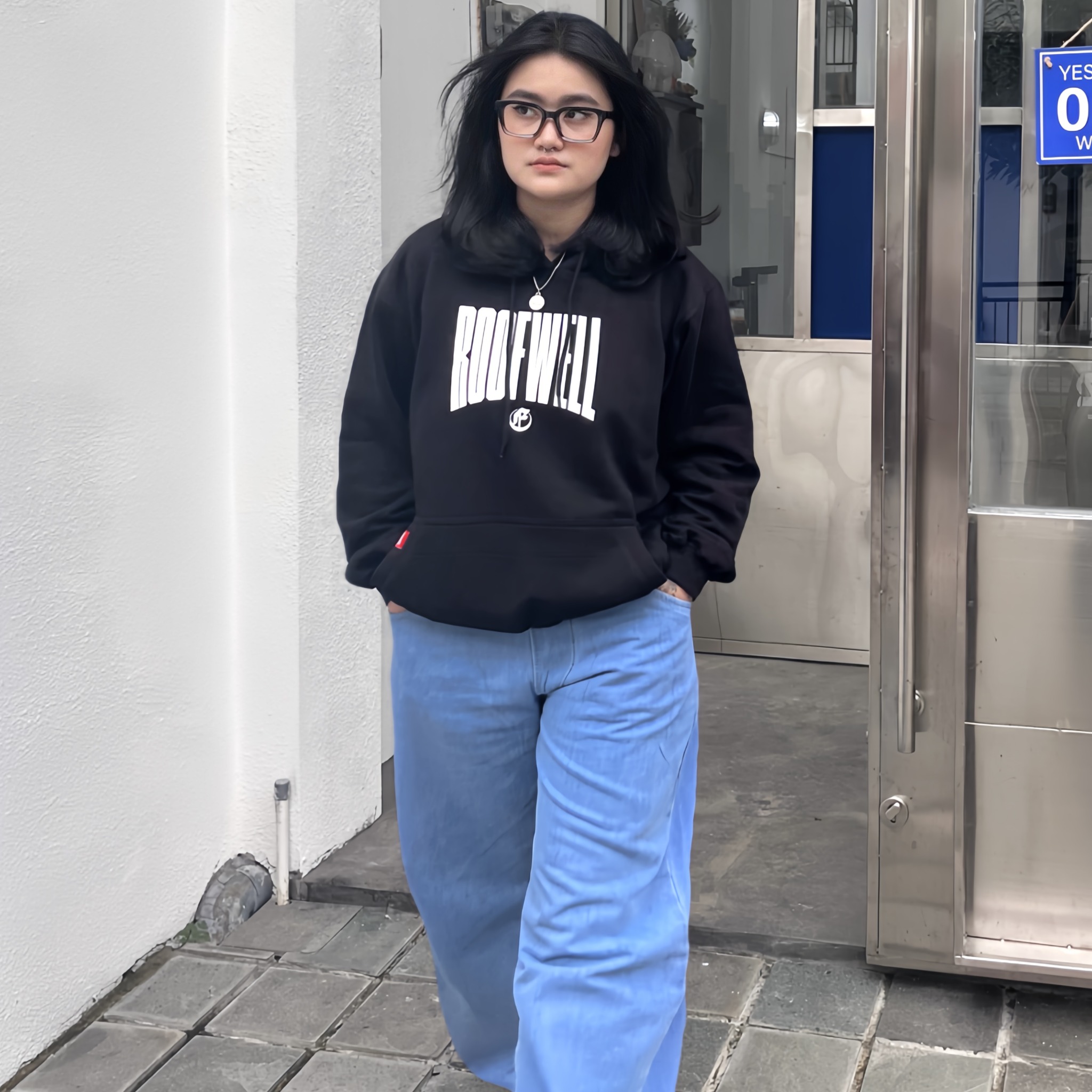 Roofwell - Echo Black - | Hoodie Oversize | Sweater Pullover | Hoodie Unisex 280gsm |