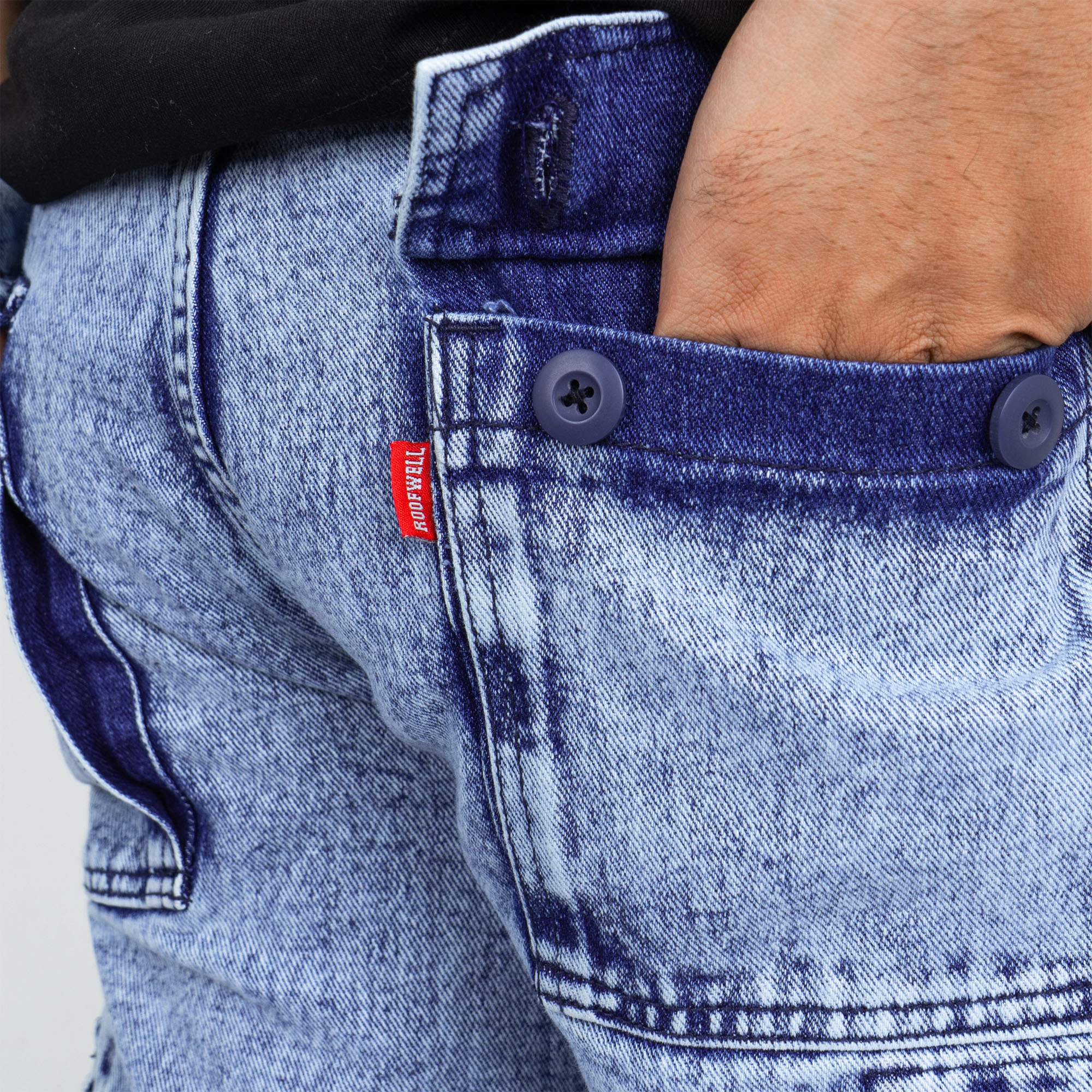 ROOFWELL - THREAT - CARGO JEANS BLUE SANDWASH | CELANA PANJANG | CELANA CARGO PANJANG | CARGO PANTS | CARGO PRIA | CELANA PRIA | CELANA GUNUNG