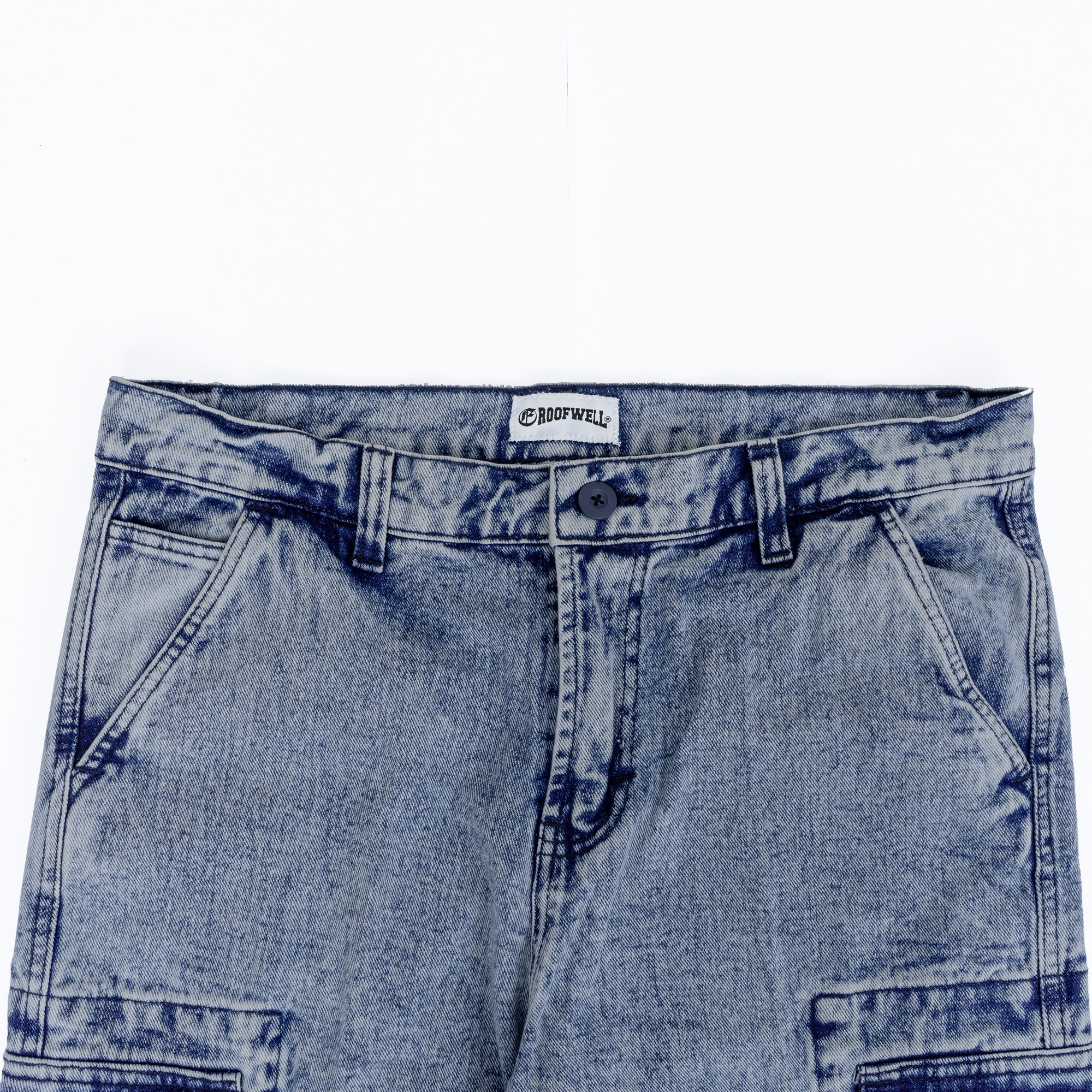 ROOFWELL - THREAT - CARGO JEANS BLUE SANDWASH | CELANA PANJANG | CELANA CARGO PANJANG | CARGO PANTS | CARGO PRIA | CELANA PRIA | CELANA GUNUNG