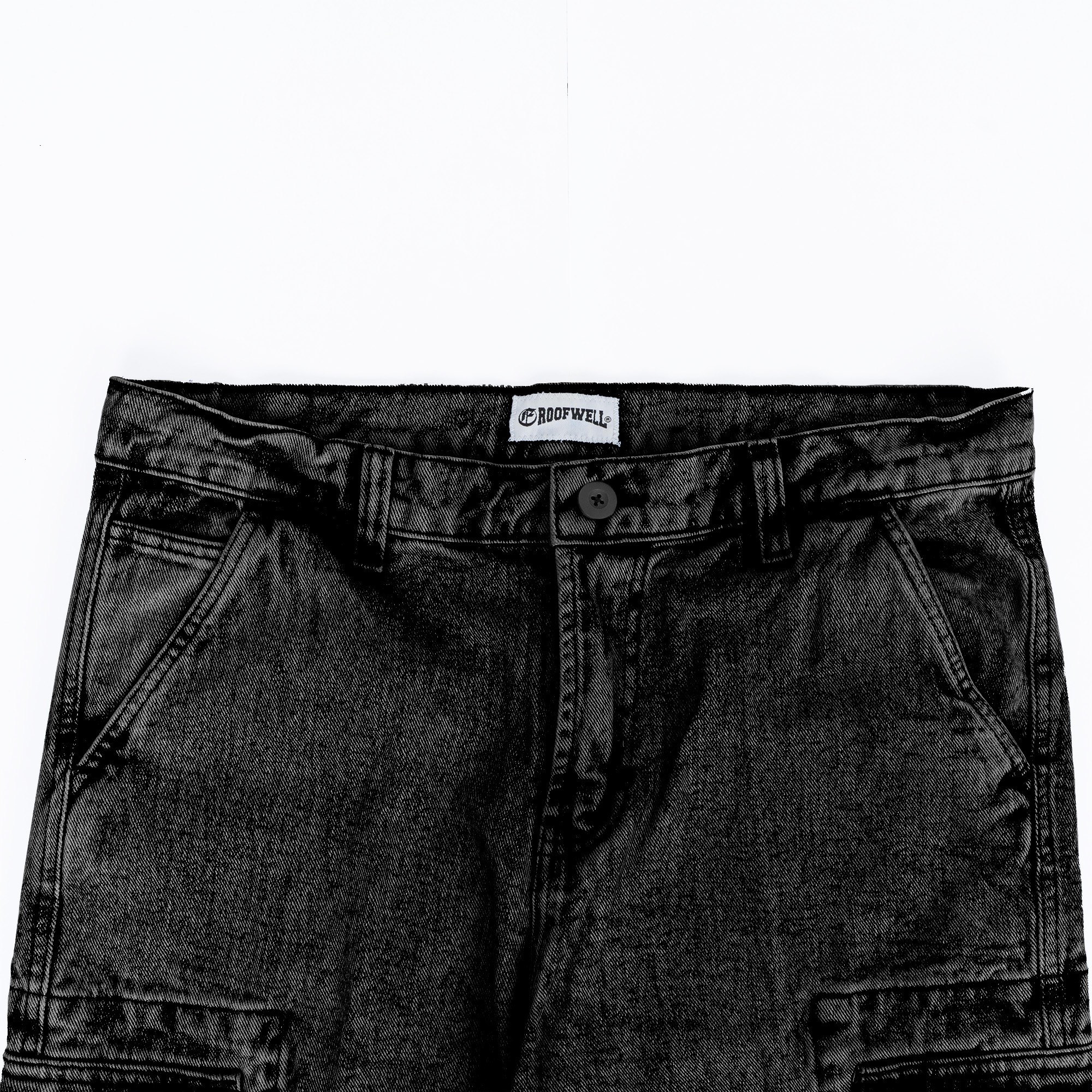 ROOFWELL - THREAT - CARGO JEANS BLACK SANDWASH | CELANA PANJANG | CELANA CARGO PANJANG | CARGO PANTS | CARGO PRIA | CELANA PRIA | CELANA GUNUNG