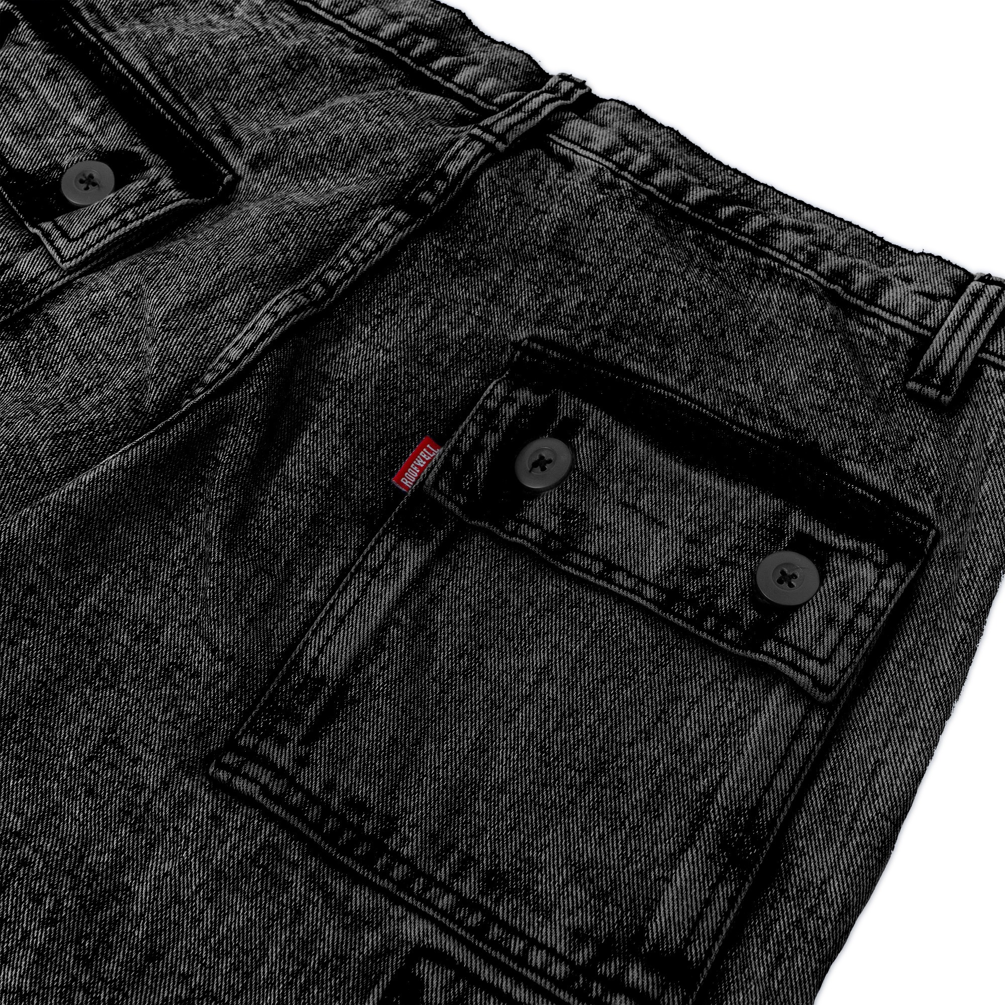 ROOFWELL - THREAT - CARGO JEANS BLACK SANDWASH | CELANA PANJANG | CELANA CARGO PANJANG | CARGO PANTS | CARGO PRIA | CELANA PRIA | CELANA GUNUNG