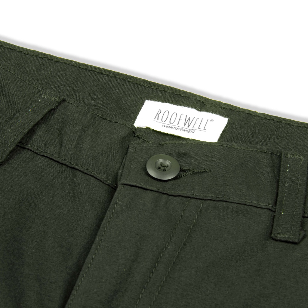 Roofwell - Rainer Army | Celana Kanvas Pendek | Celana Cargo Pendek | Cargo Pants | Celana Gunung Unisex |