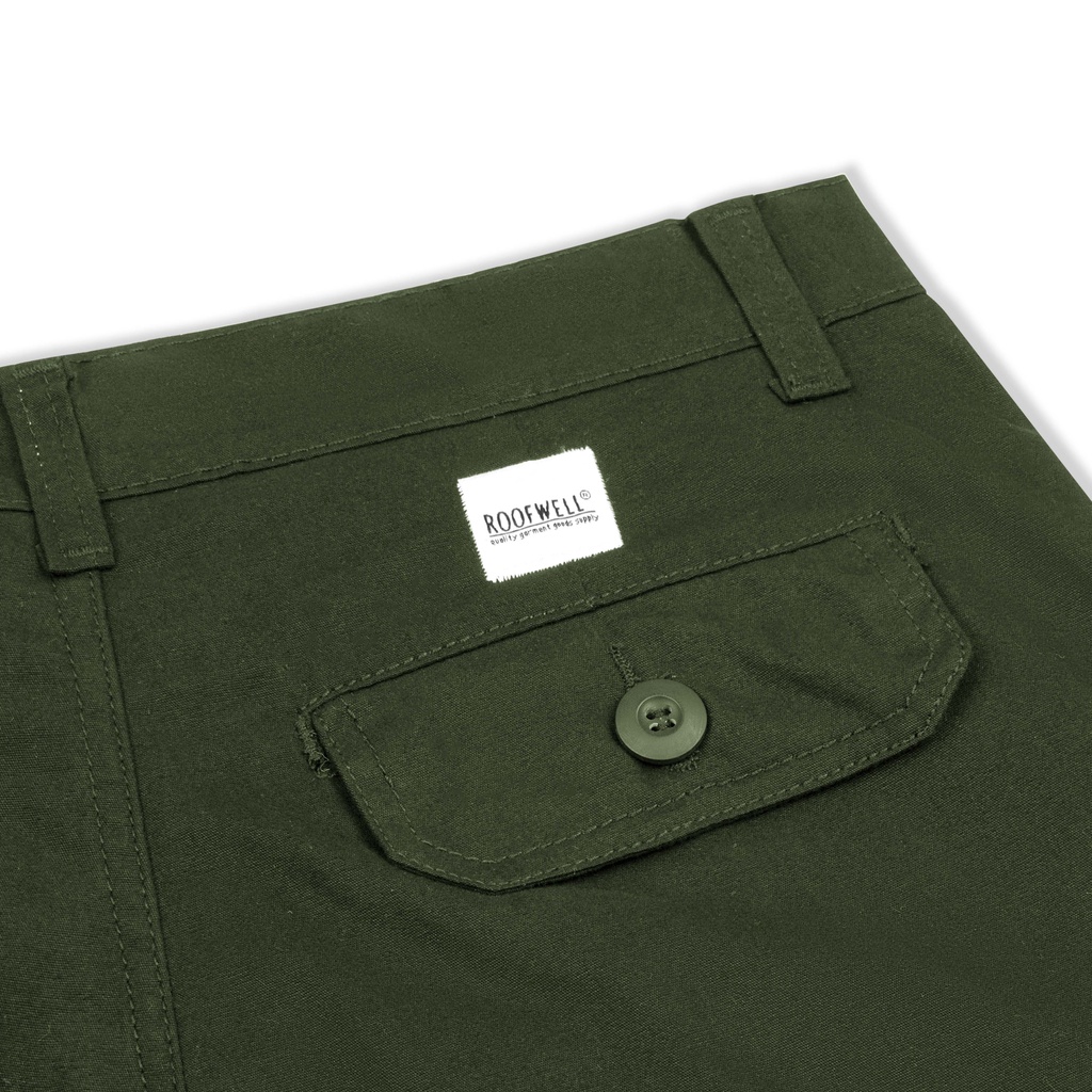 Roofwell - Rainer Army | Celana Kanvas Pendek | Celana Cargo Pendek | Cargo Pants | Celana Gunung Unisex |