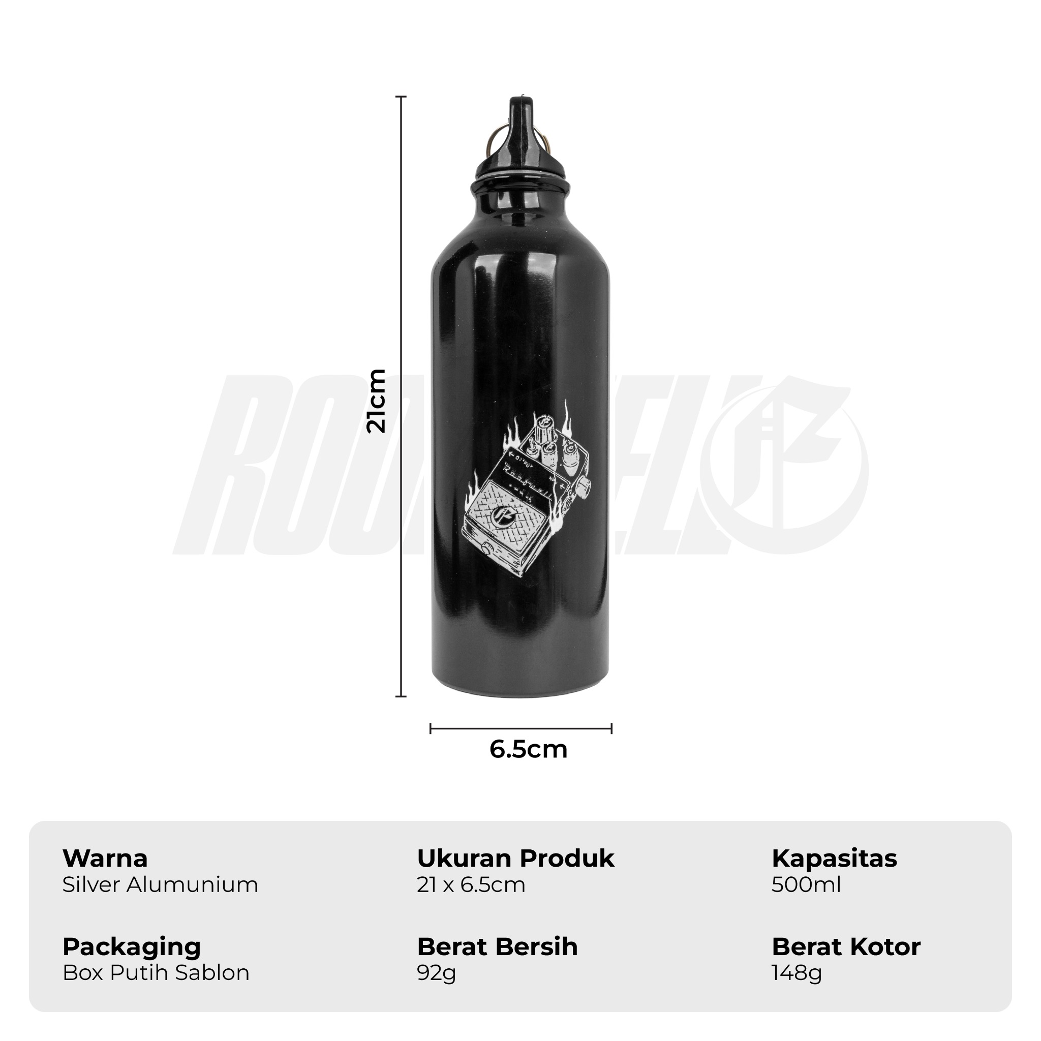 Roofwell - Distortion Black | Tumbler | Botol Minum 500ml | Aksesories |