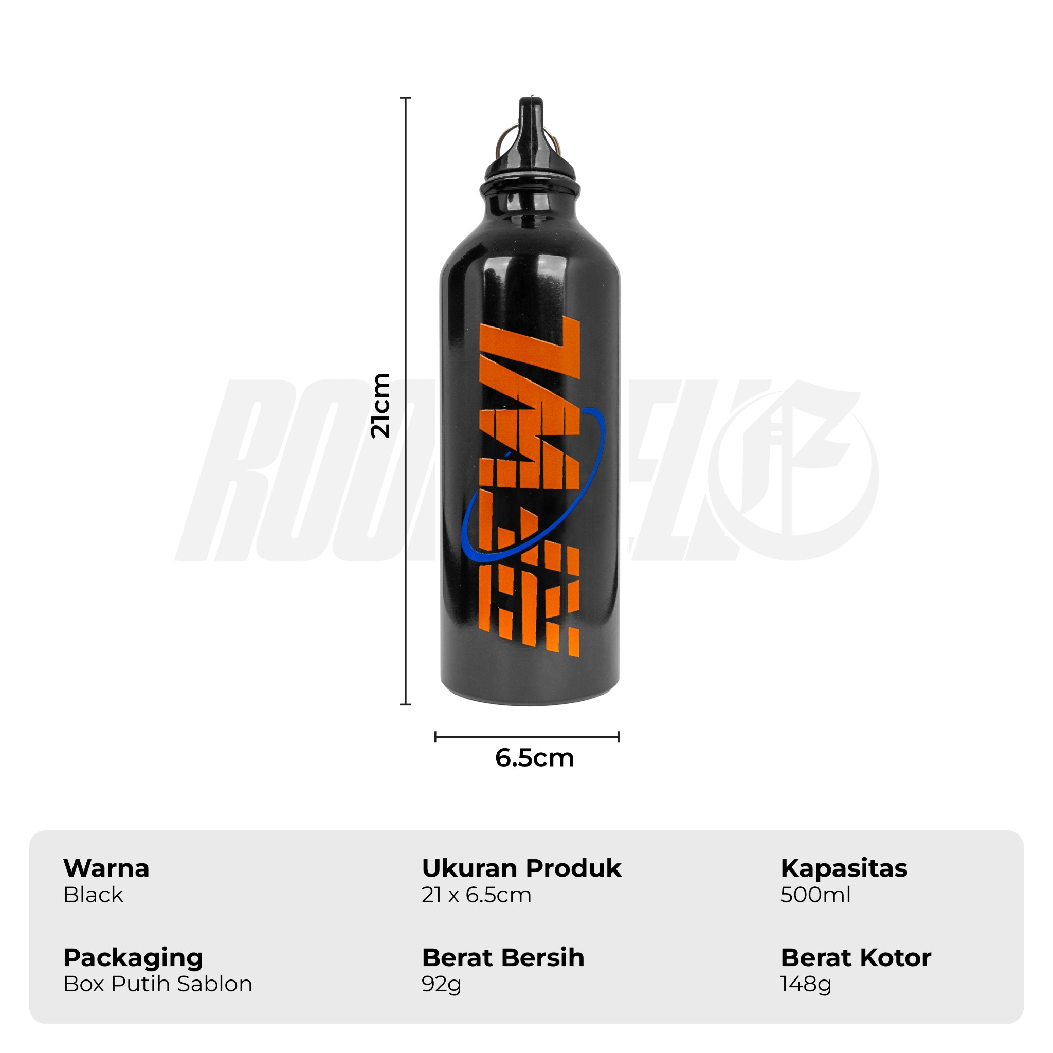Roofwell - Forth Black | Tumbler | Botol Minum 500ml | Aksesories |