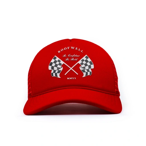 Image of Roofwell - Brighton Red | Trucker Hat | Topi Jaring | Topi Unisex |