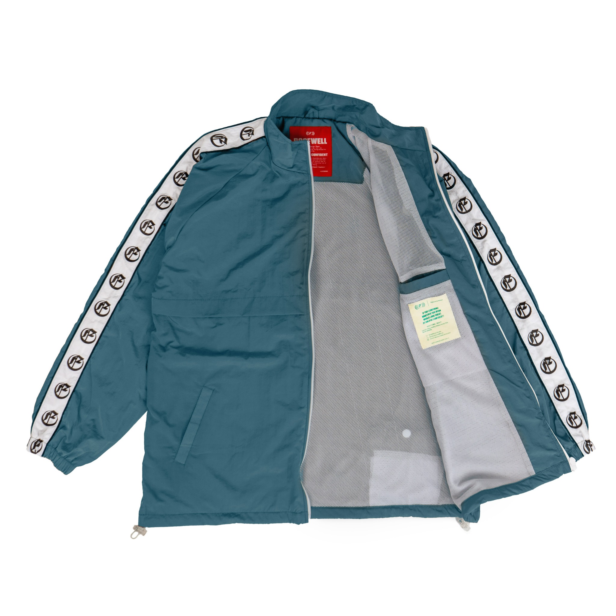 Roofwell - Trust Blue Petrol | Tracktop Jacket | Tracksuit Jacket Full Zipper | Jacket Crinkle Unisex |