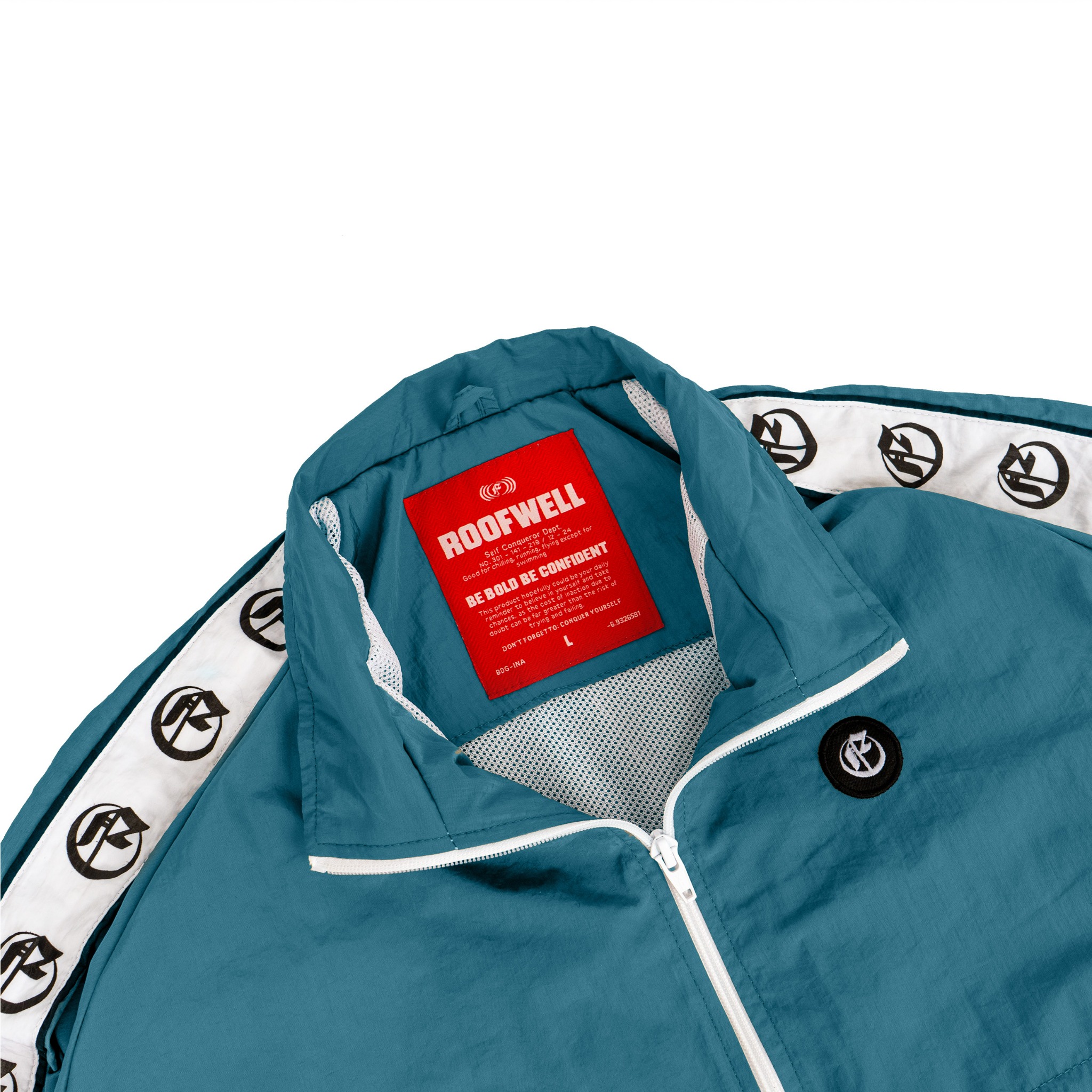 Roofwell - Trust Blue Petrol | Tracktop Jacket | Tracksuit Jacket Full Zipper | Jacket Crinkle Unisex |