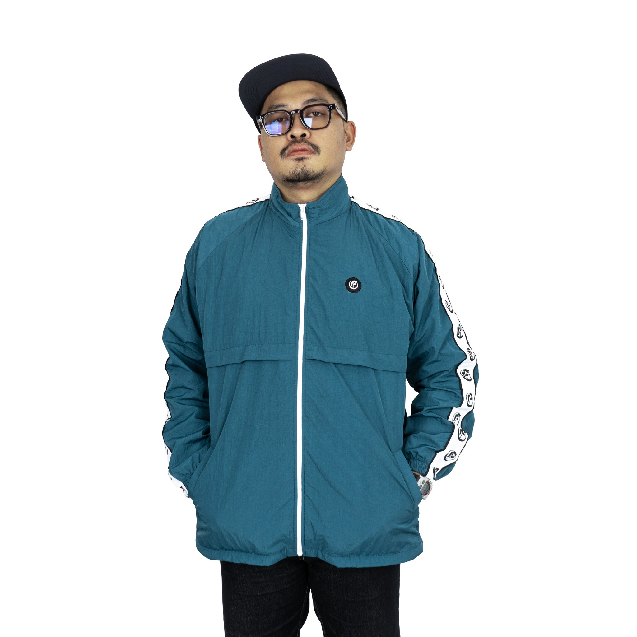 Roofwell - Trust Blue Petrol | Tracktop Jacket | Tracksuit Jacket Full Zipper | Jacket Crinkle Unisex |