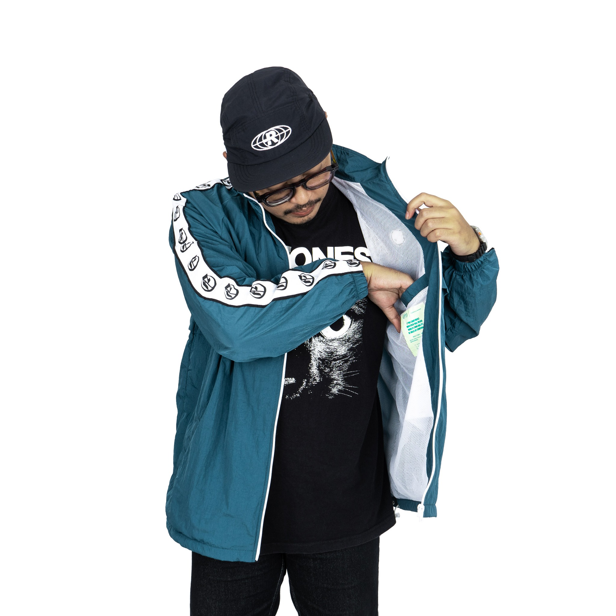 Roofwell - Trust Blue Petrol | Tracktop Jacket | Tracksuit Jacket Full Zipper | Jacket Crinkle Unisex |