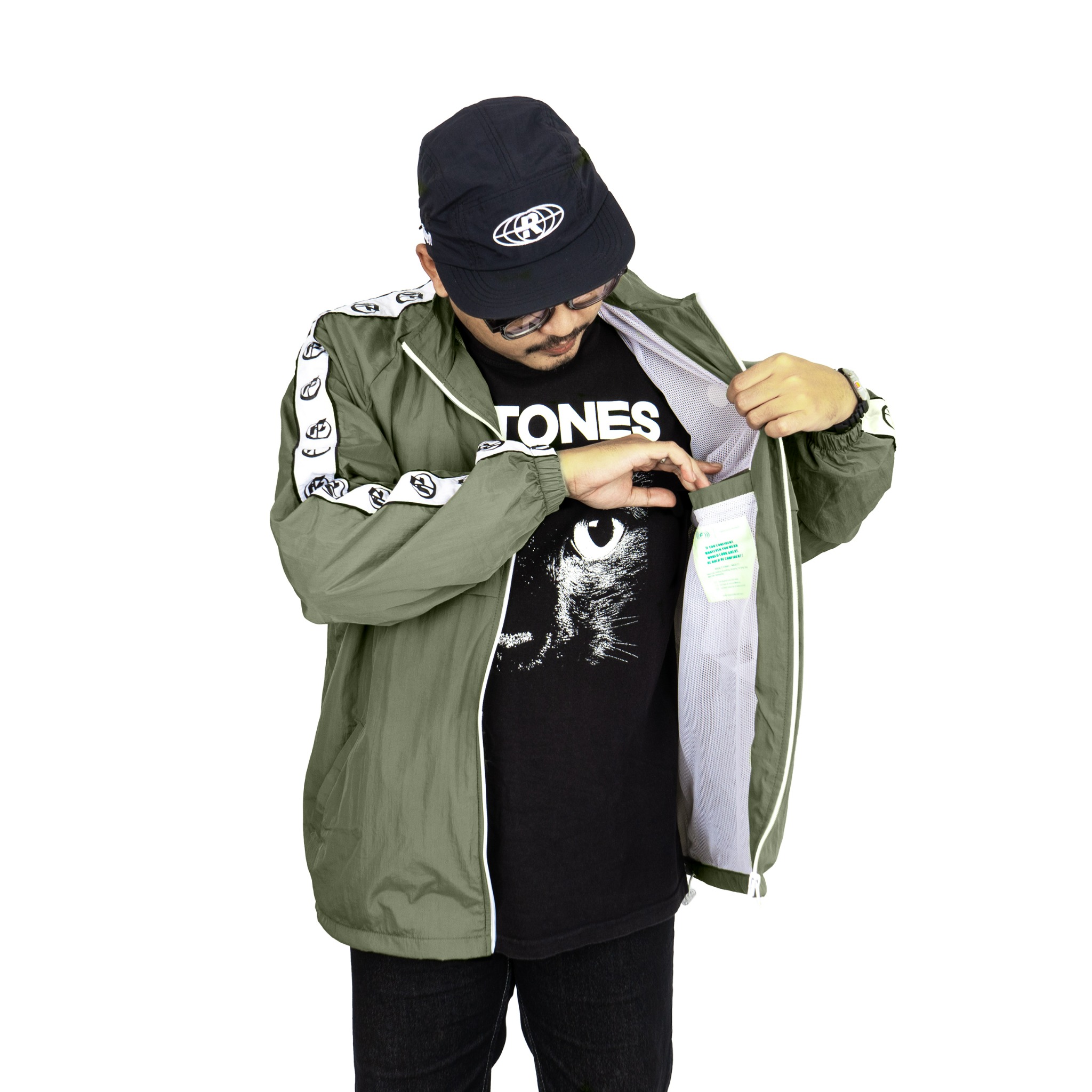 Roofwell - Trust Olive | Tracktop Jacket | Tracksuit Jacket Full Zipper Jacket Crinkle Unisex |