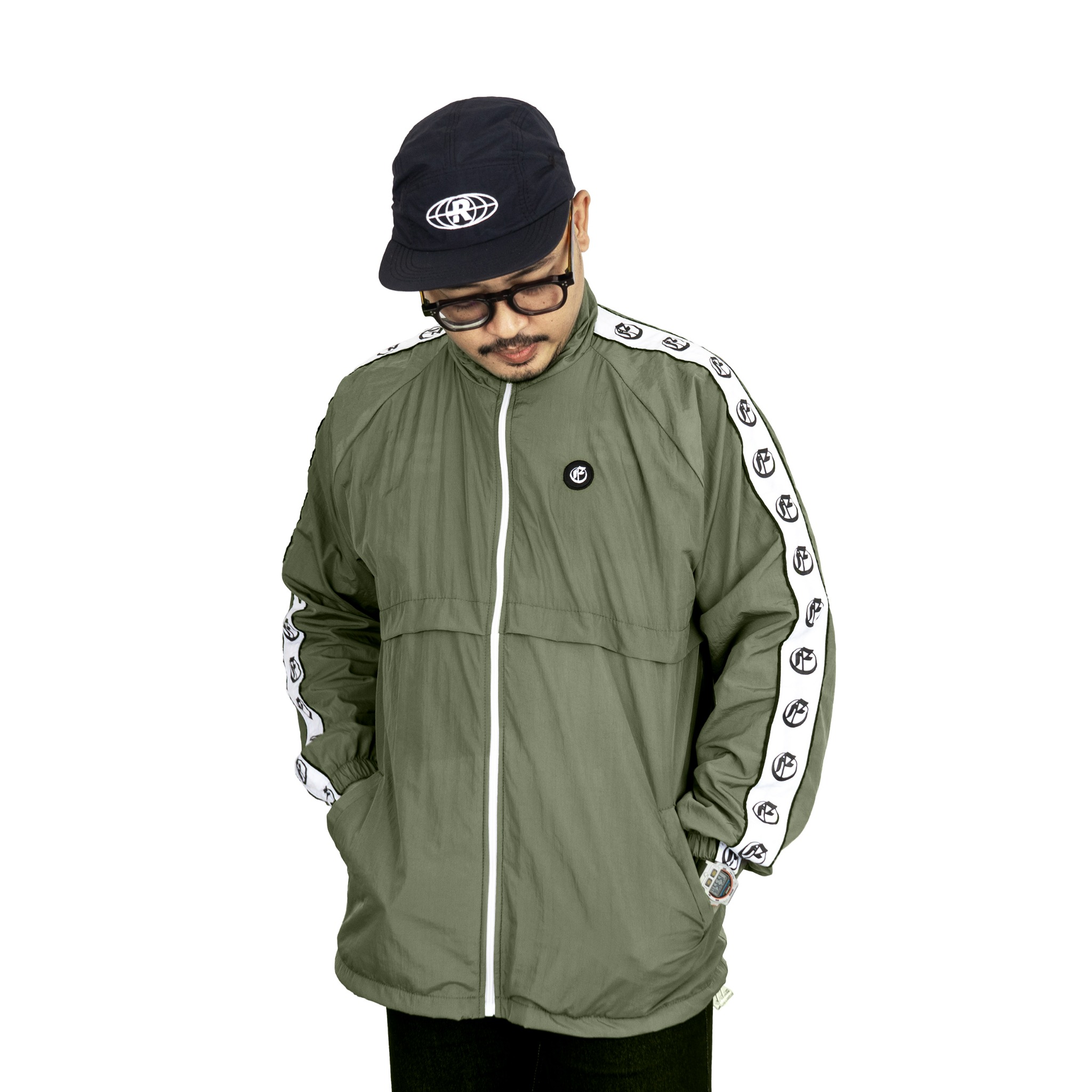 Roofwell - Trust Olive | Tracktop Jacket | Tracksuit Jacket Full Zipper Jacket Crinkle Unisex |