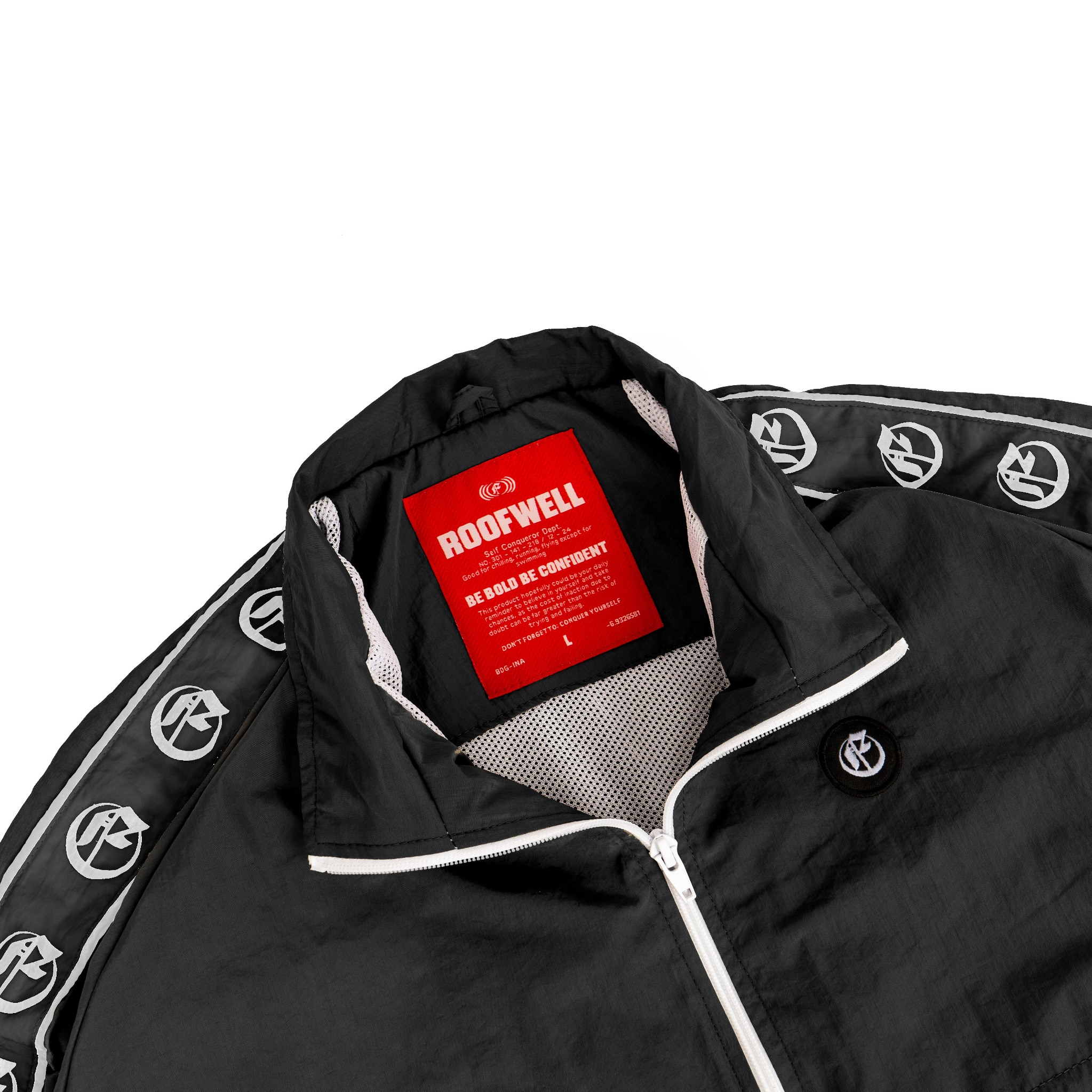 Roofwell - Trust Black | Tracktop Jacket | Tracksuit Jacket Full Zipper | Jacket Crinkle Unisex |