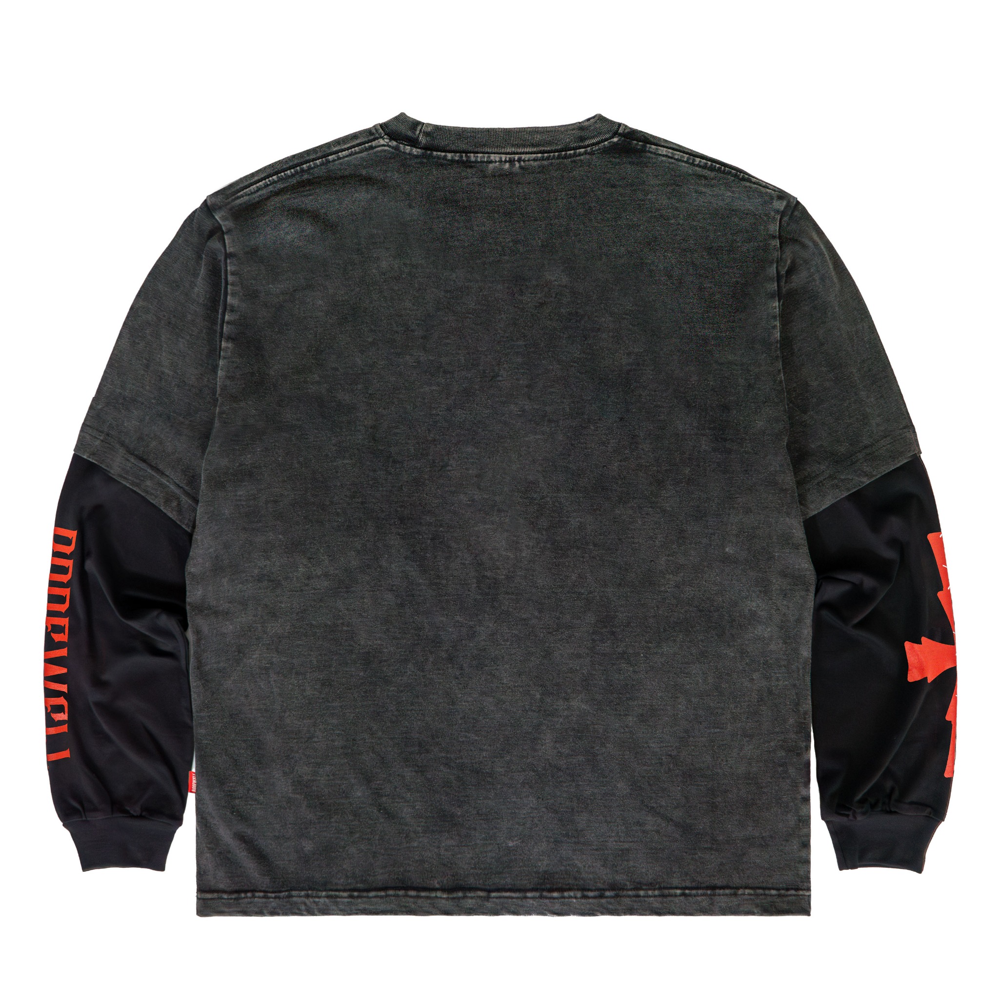 Roofwell - Crimson Black Washed | Double Layer | Tshirt Longsleeve 20s | Oversize Unisex |