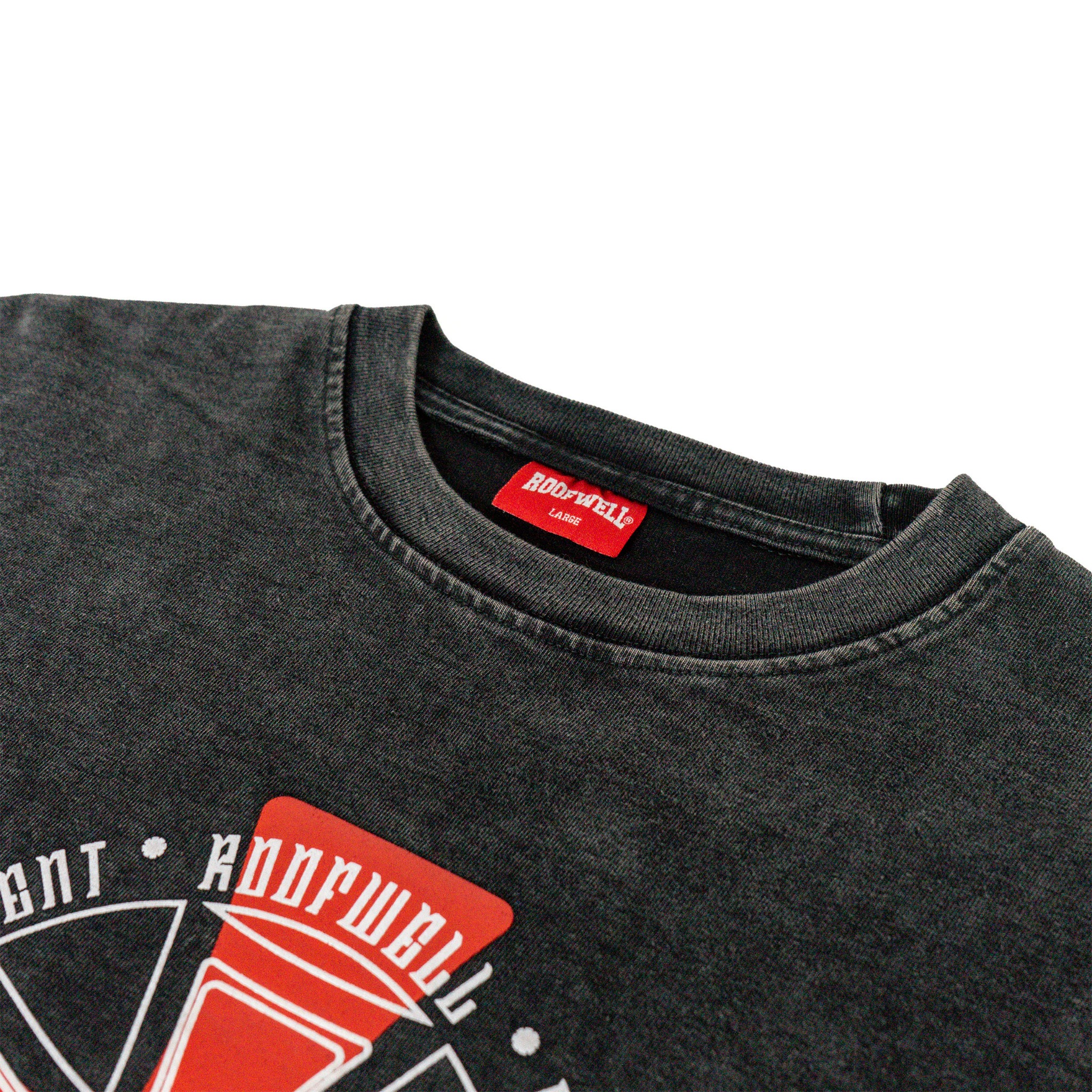 Roofwell - Crimson Black Washed | Double Layer | Tshirt Longsleeve 20s | Oversize Unisex |
