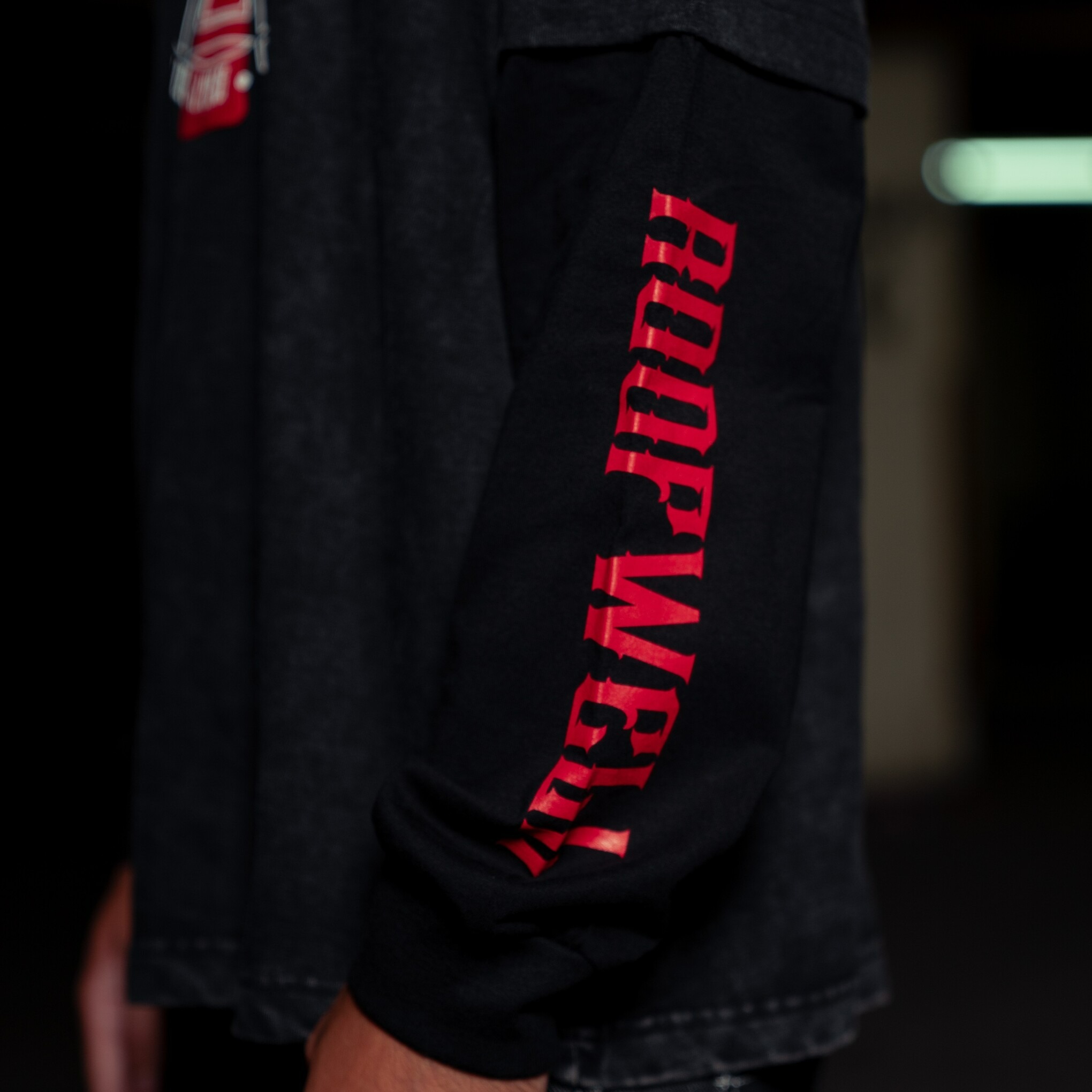 Roofwell - Crimson Black Washed | Double Layer | Tshirt Longsleeve 20s | Oversize Unisex |