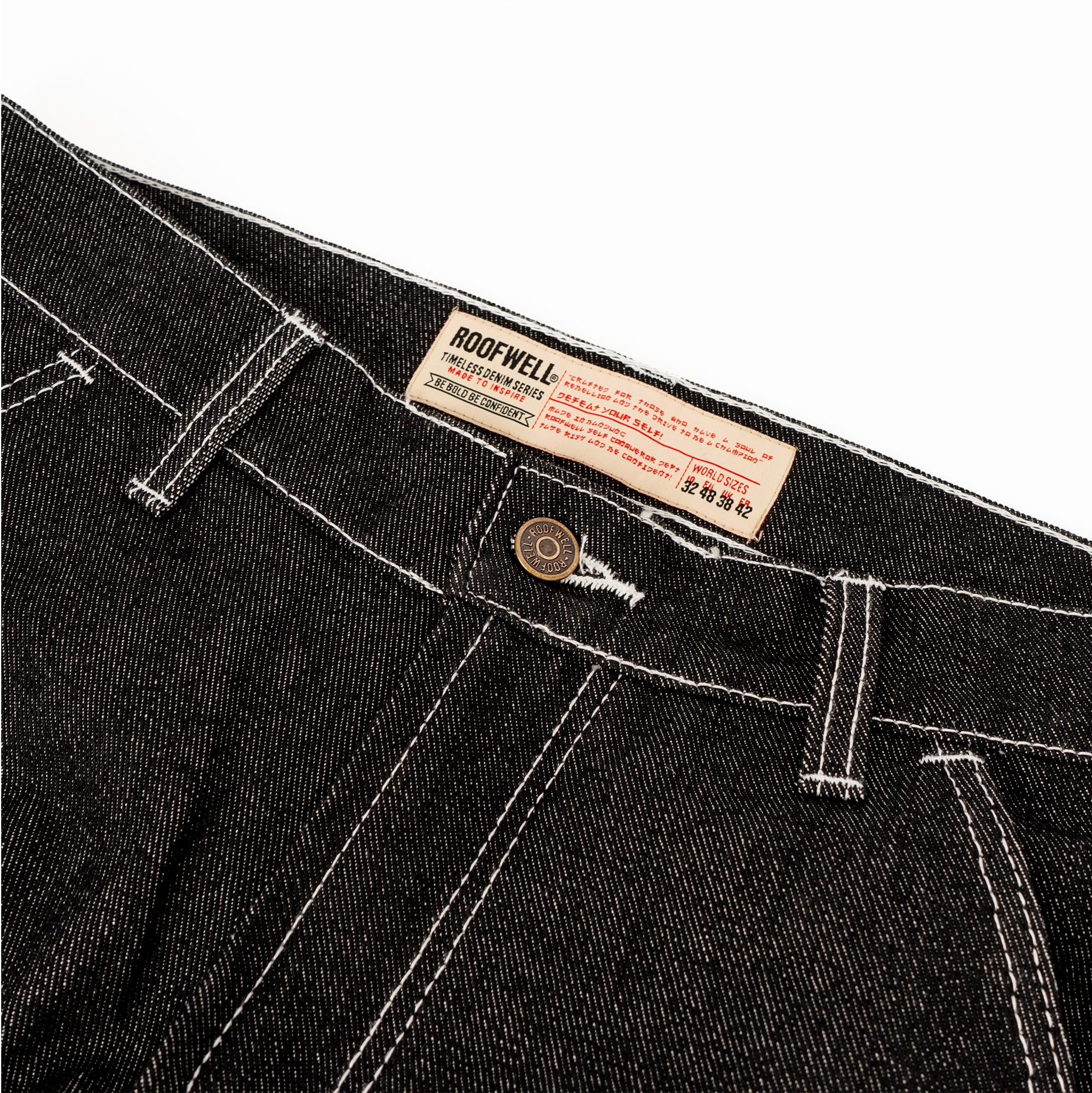 Roofwell - Plug Black Raw | Carpenter Pants | Celana Carpenter Panjang | Celana Denim Panjang | Jeans Pants | Celana Carpenter Unisex |
