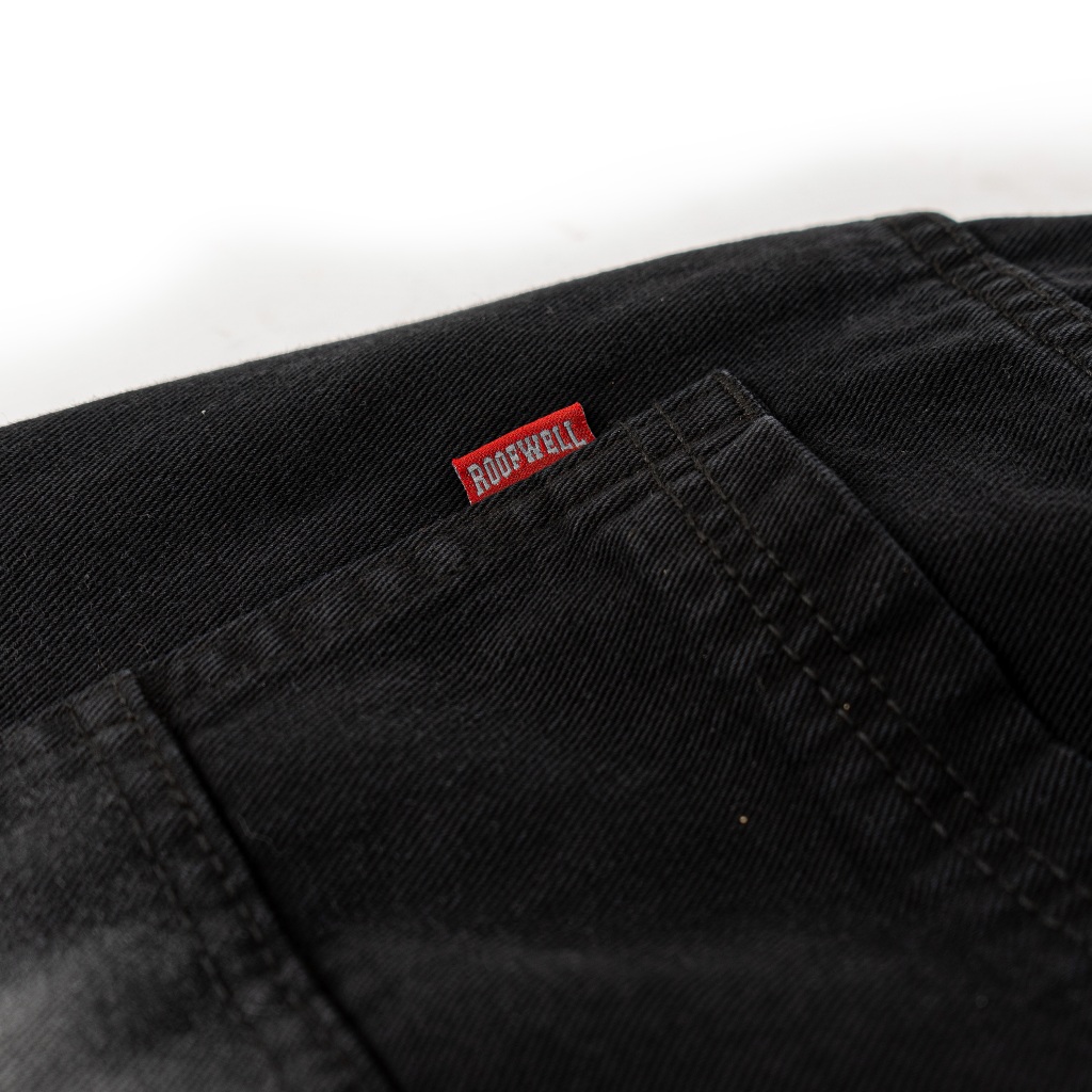 Roofwell - Bug Black Scrub | Baggy Pants | Celana Baggy Panjang | Celana Denim Panjang | Jeans Pants | Celana Baggy Unisex |