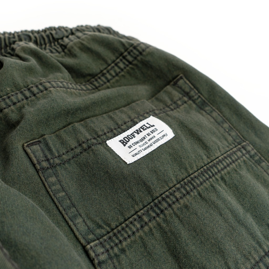 Roofwell - Bug Olive Green | Baggy Pants | Celana Baggy Panjang | Celana Denim Panjang | Jeans Pants | Celana Baggy Unisex |