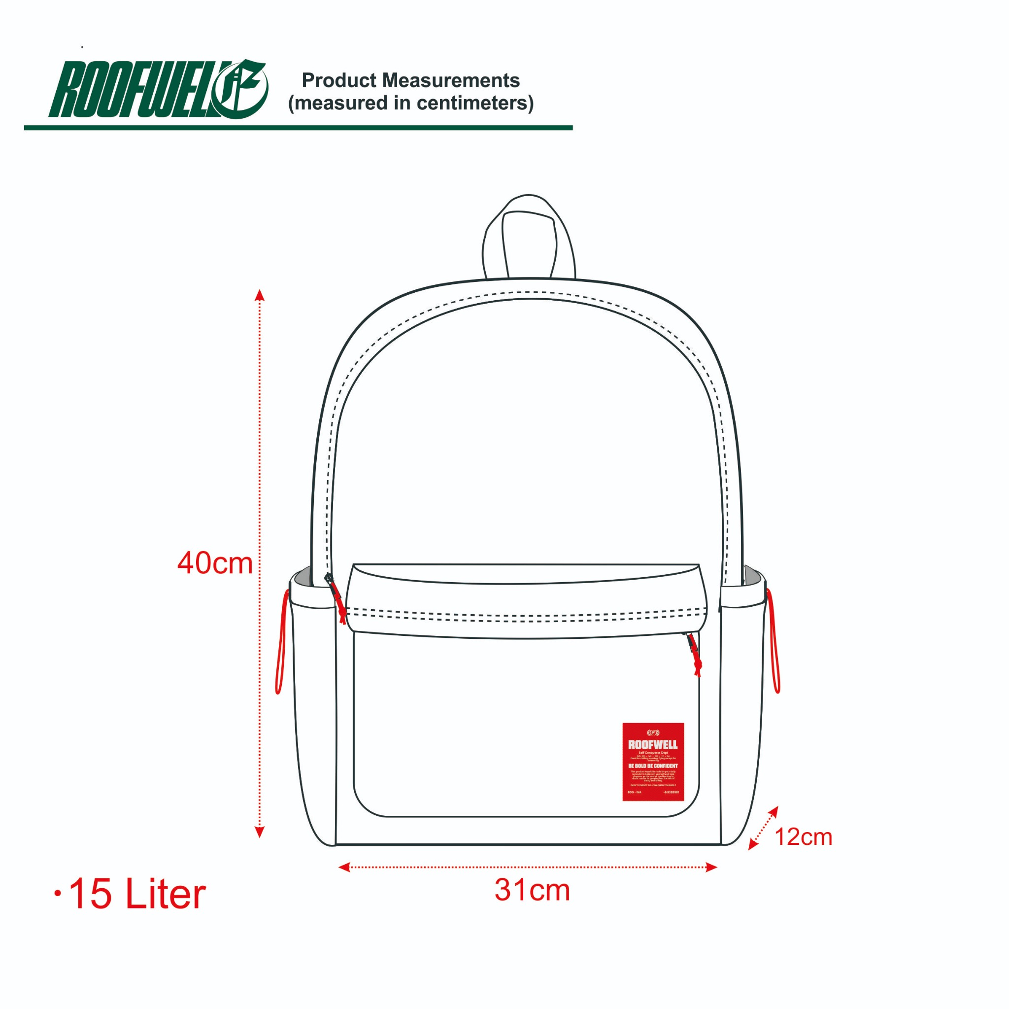 Roofwell - Mivors Black | Backpack | Travelling Bag | Tas Unisex |