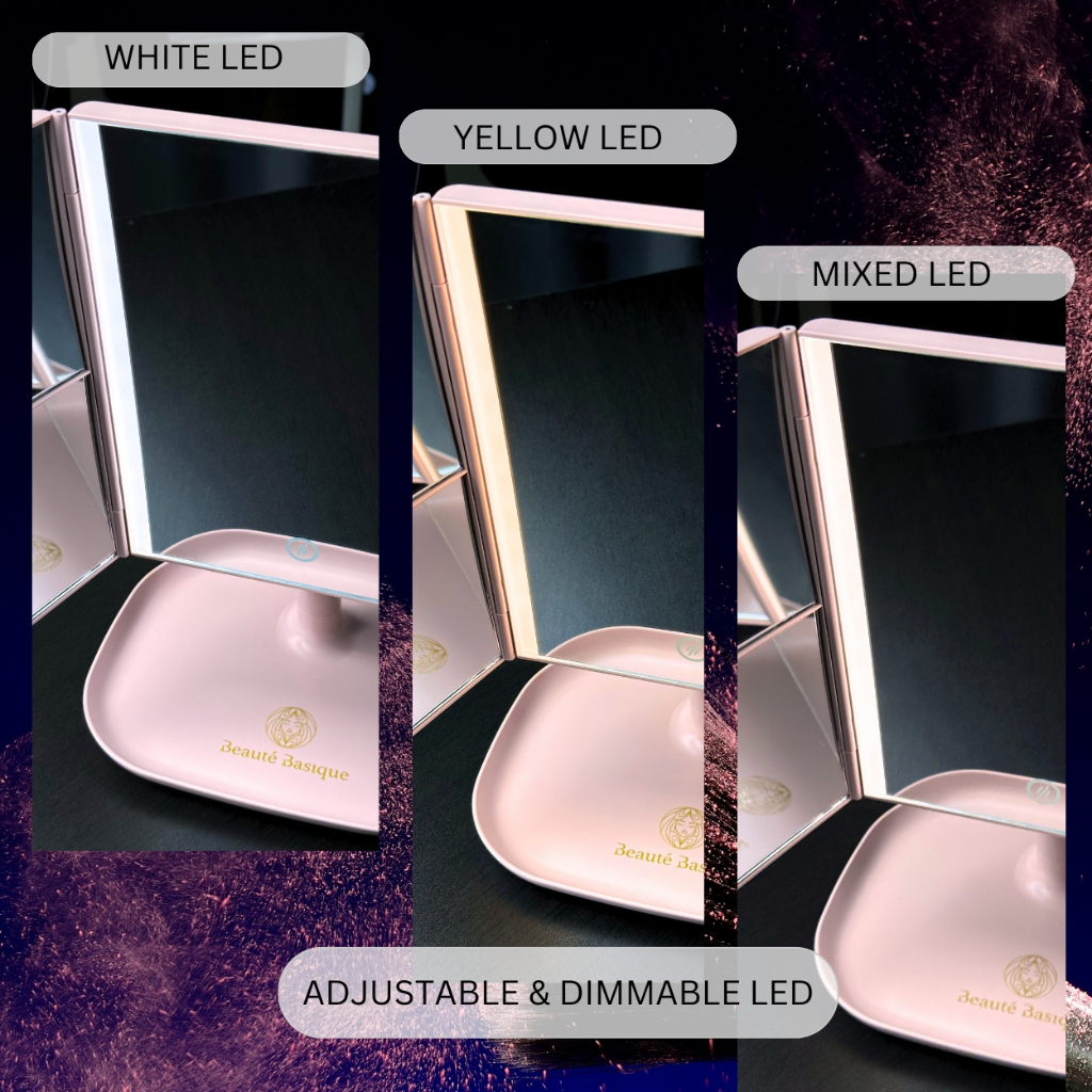Rechargeable Trifold LED Mirror