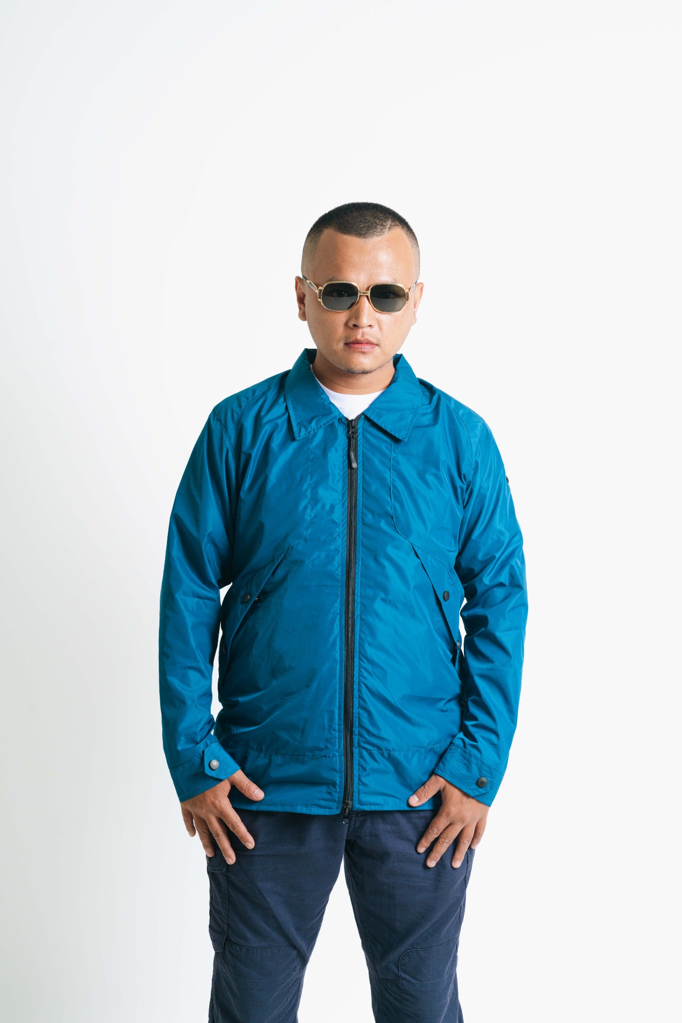 OFFENDERTERRACE - Overshirt Peruvian Blue Nylon