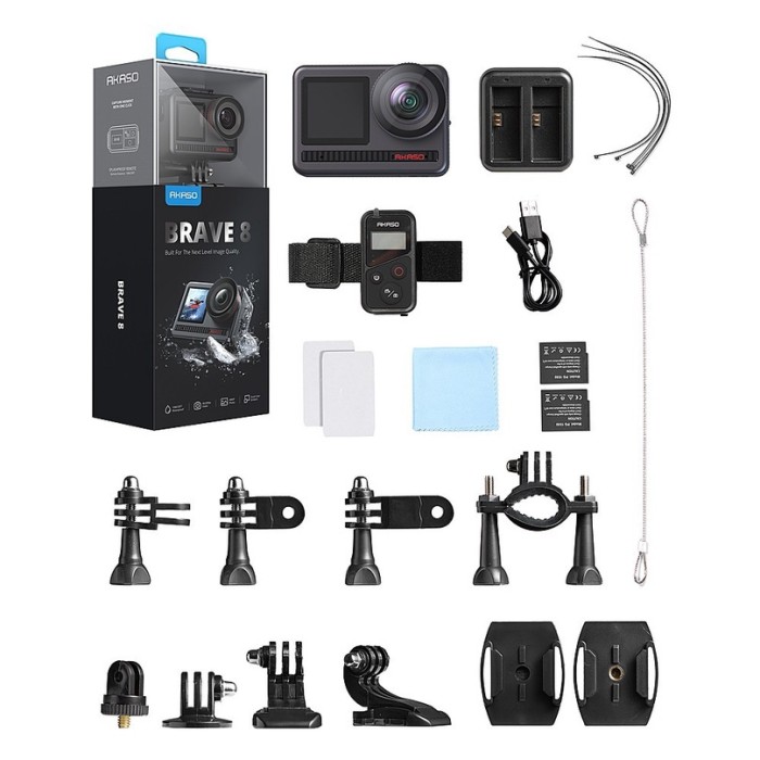 Akaso Brave 8 4K 60FPS Waterproof Action Camera Dual Screen - Resmi