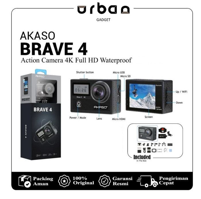 Akaso Brave 4 Action Cam 4K Full HD Waterproof