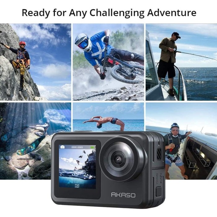 Akaso Brave 7 LE Action Camera 4k 30FPS 20MP Dual Screen - Resmi