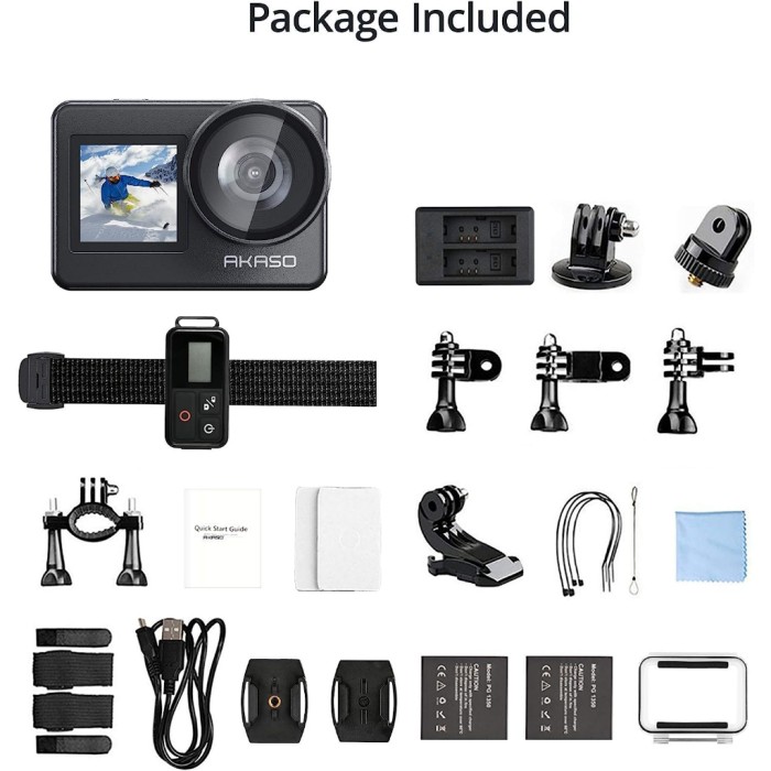 Akaso Brave 7 Action Camera 4k 30FPS 20MP Dual Screen - Resmi