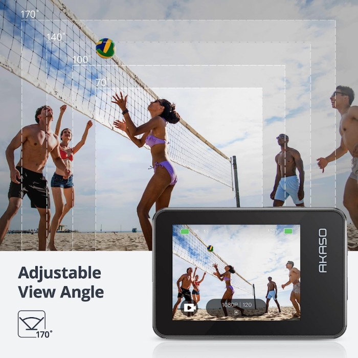 Akaso Brave 7 Action Camera 4k 30FPS 20MP Dual Screen - Resmi