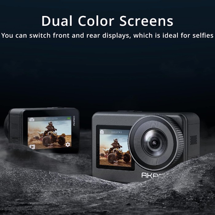 Akaso Brave 7 Action Camera 4k 30FPS 20MP Dual Screen - Resmi