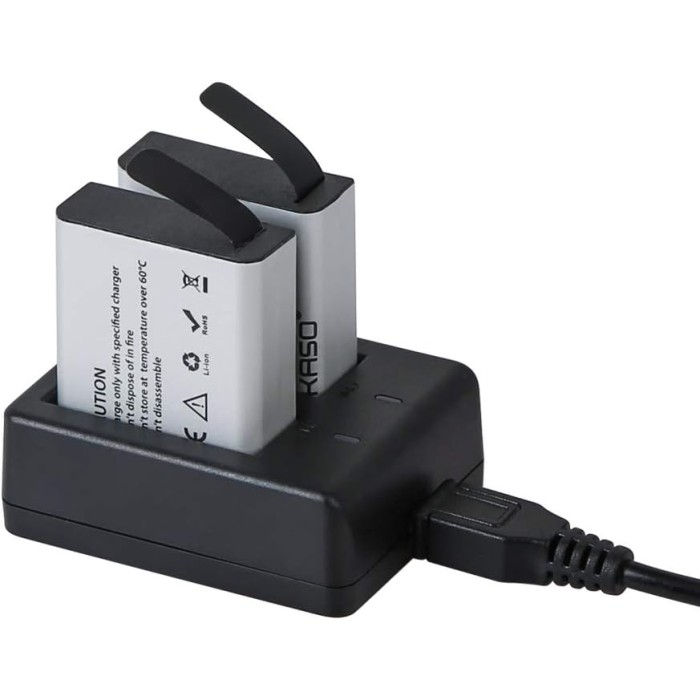 Akaso Battery Kit Rechargeable Battery with USB Dual Charger For V50X