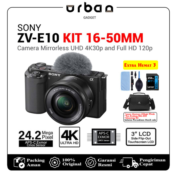 Sony ZV-E10 Mirrorless Camera with Kit 16-50mm Lens - Resmi