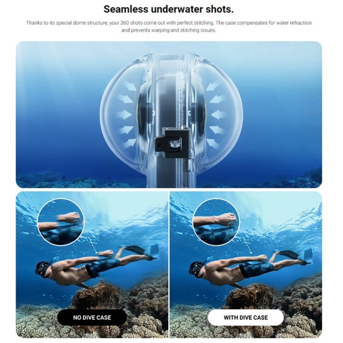 Insta360 X3 Invisible Dive Case Housing For Insta 360 One X3