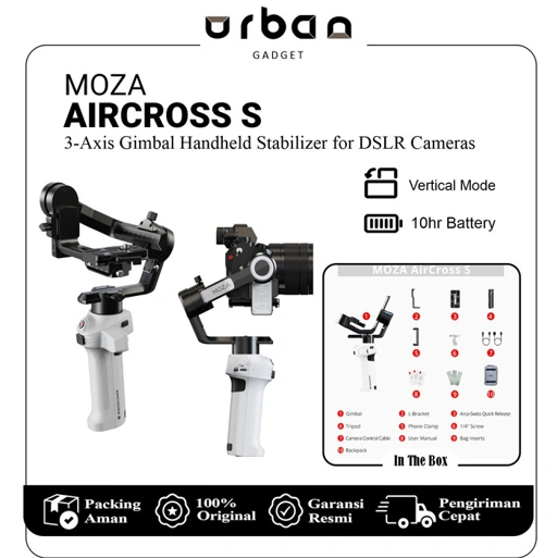 Image of Moza AirCross S 3-Axis Gimbal Handheld Stabilizer for DSLR Cameras